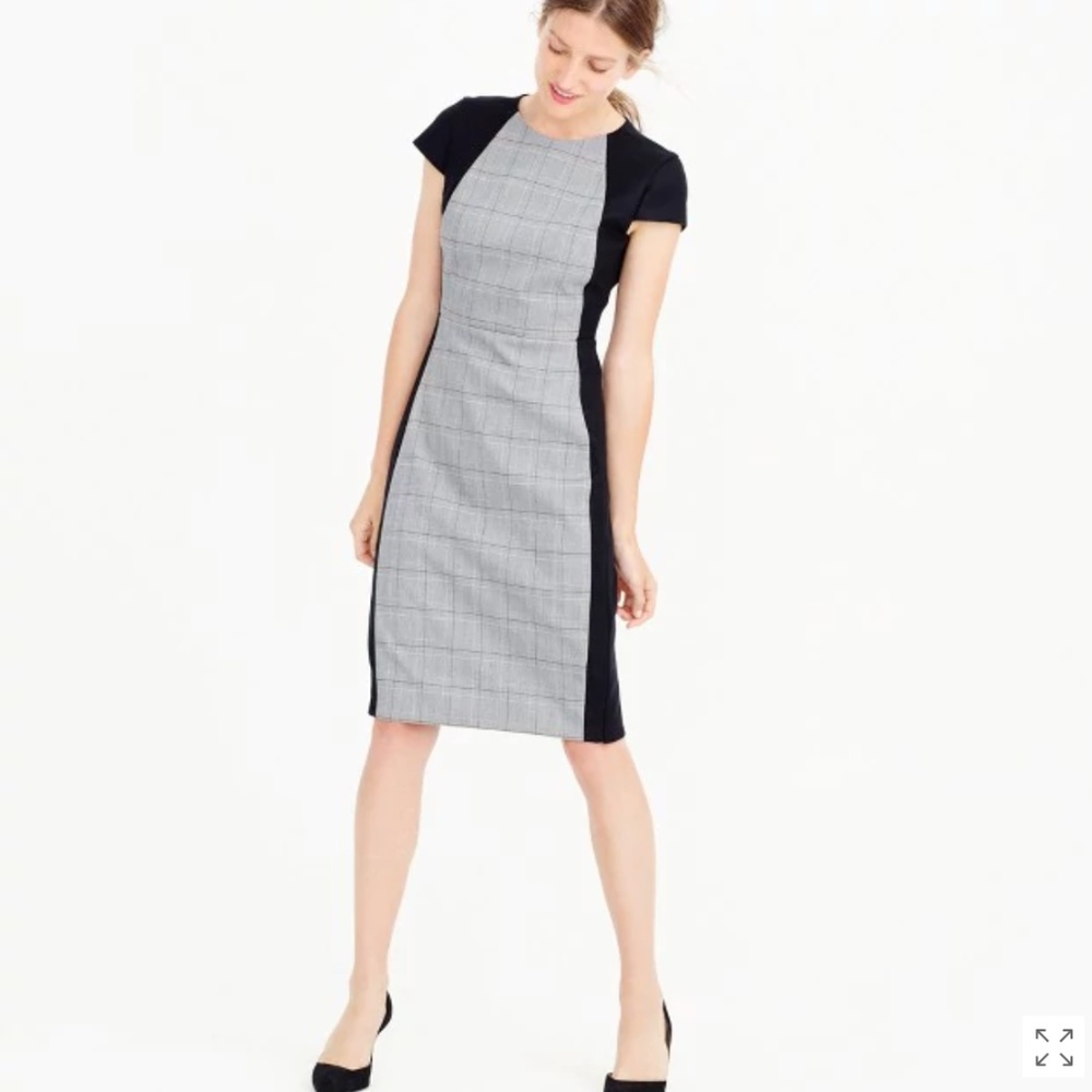 J.Crew Plaid front sheath dress